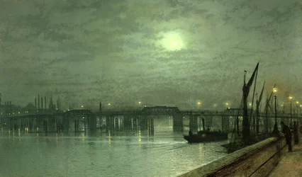 Battersea-Brücke bei Mondlicht